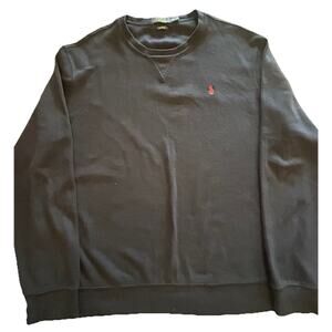 Polo Ralph Lauren Sweater Mens Sz XXL Navy Blue Estate Rib Knit Travel Crew Neck